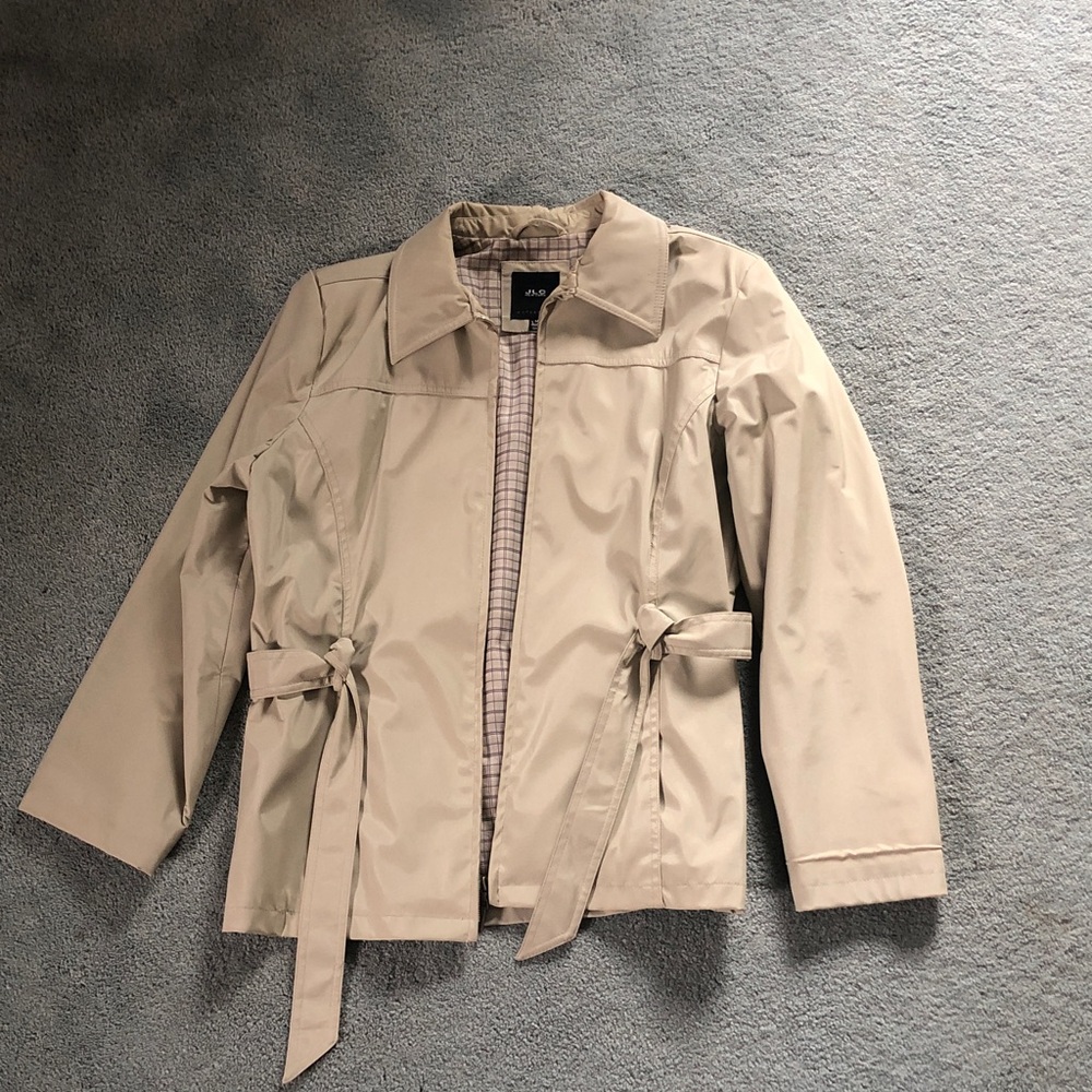Men's Tan Jacket with Belted Waist